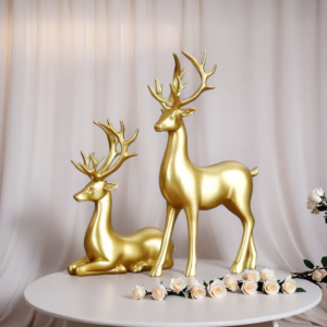 Lucky Deer Statue Kenya – Elegant Decorative Deer Figurine for Living Room, TV Cabinet and Entryway