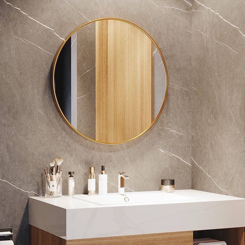 Luxury Round Wall Mirror Kenya – Gold and Black Frame Decorative Mirror for Bathroom, Living Room and Bedroom