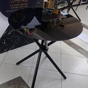 Round Black Tempered Glass Dining Table Kenya – Modern Cocktail and Accent Table