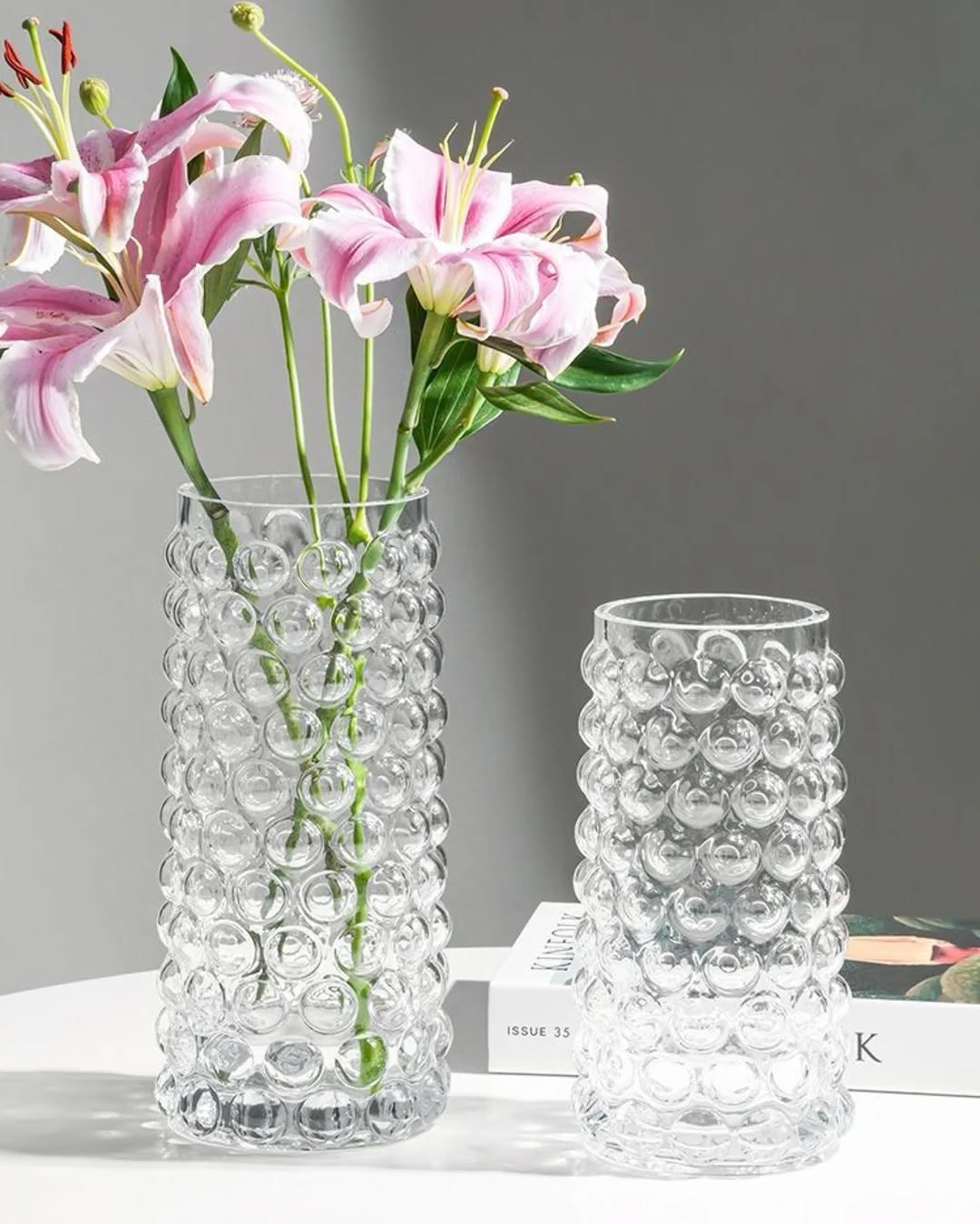Large Clear Glass Bubble Flower Vase Kenya – Modern Decorative Vase for Fresh Roses