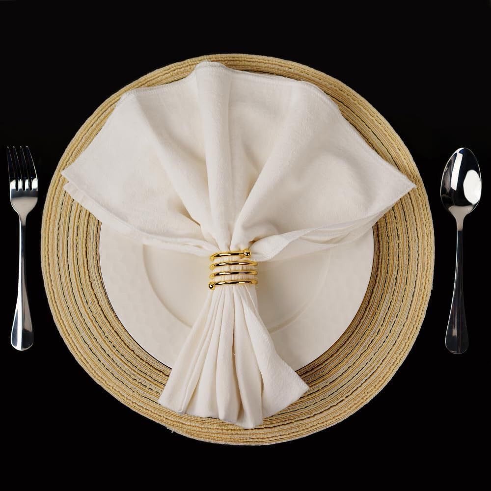 Exquisite Metal Napkin Ring Golden Towel Napkin Holder - Image 3