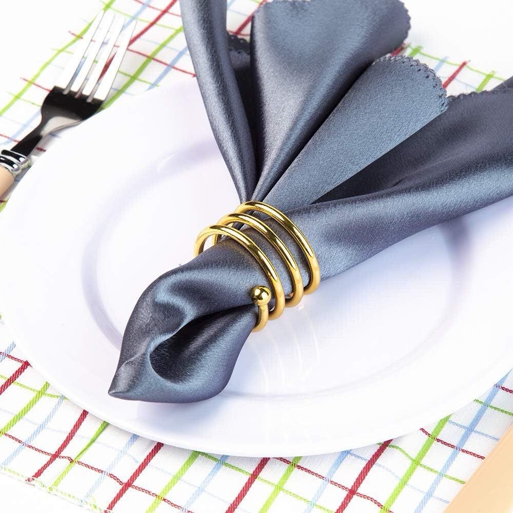 Exquisite Metal Napkin Ring Golden Towel Napkin Holder - Image 2