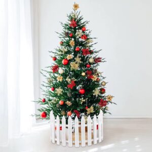 Christmas Tree Garden Fence White Plastic Picket Mini Fence Decoration for Christmas, Wedding, Party Garden Home Size: 60cm