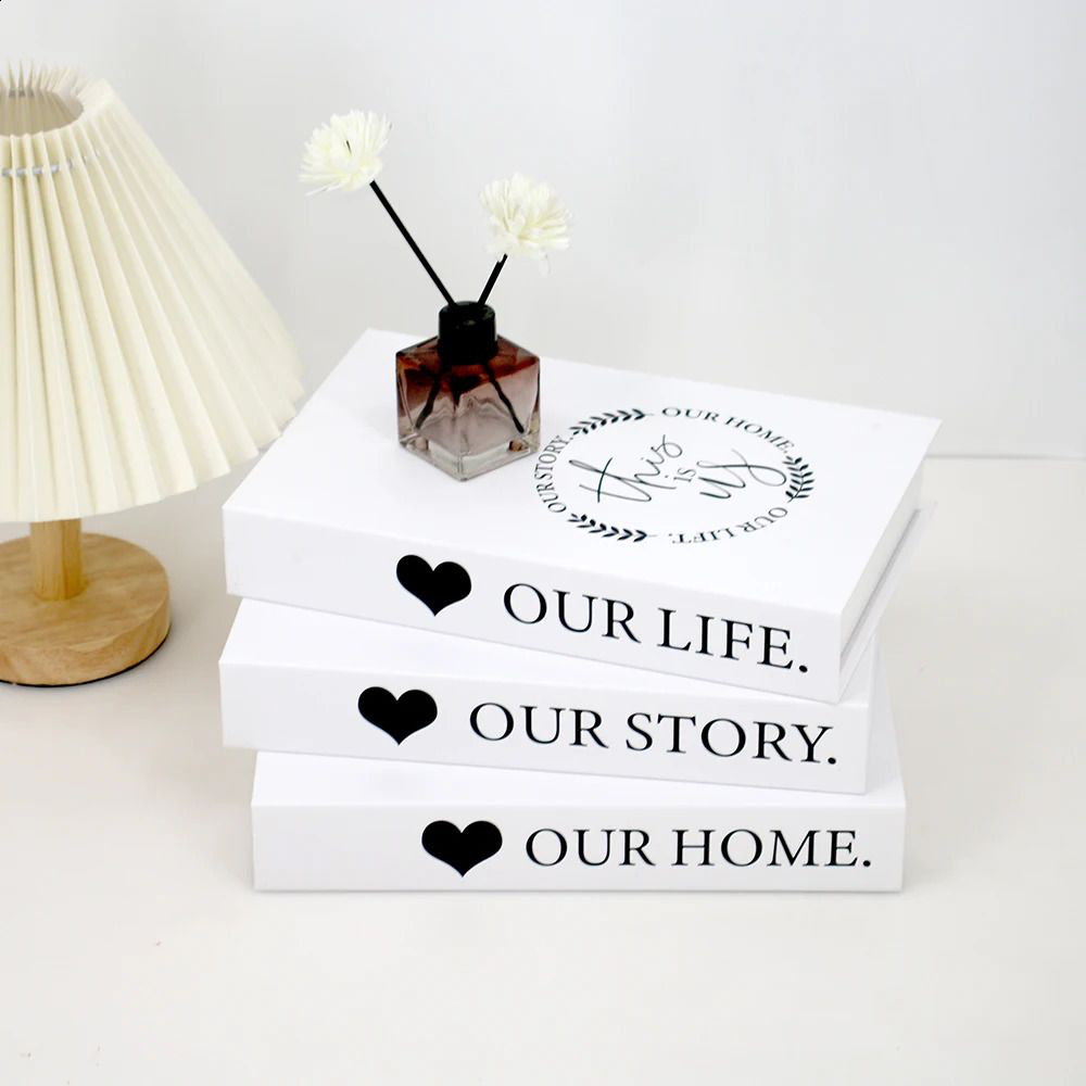 Set of 3 Decorative Books for Home Decor, Faux Books for Decoration, Fake Books Book Decor for Living Room Coffee Table (OUR HOME, OUR LIFE, OUR STORY) - Image 2