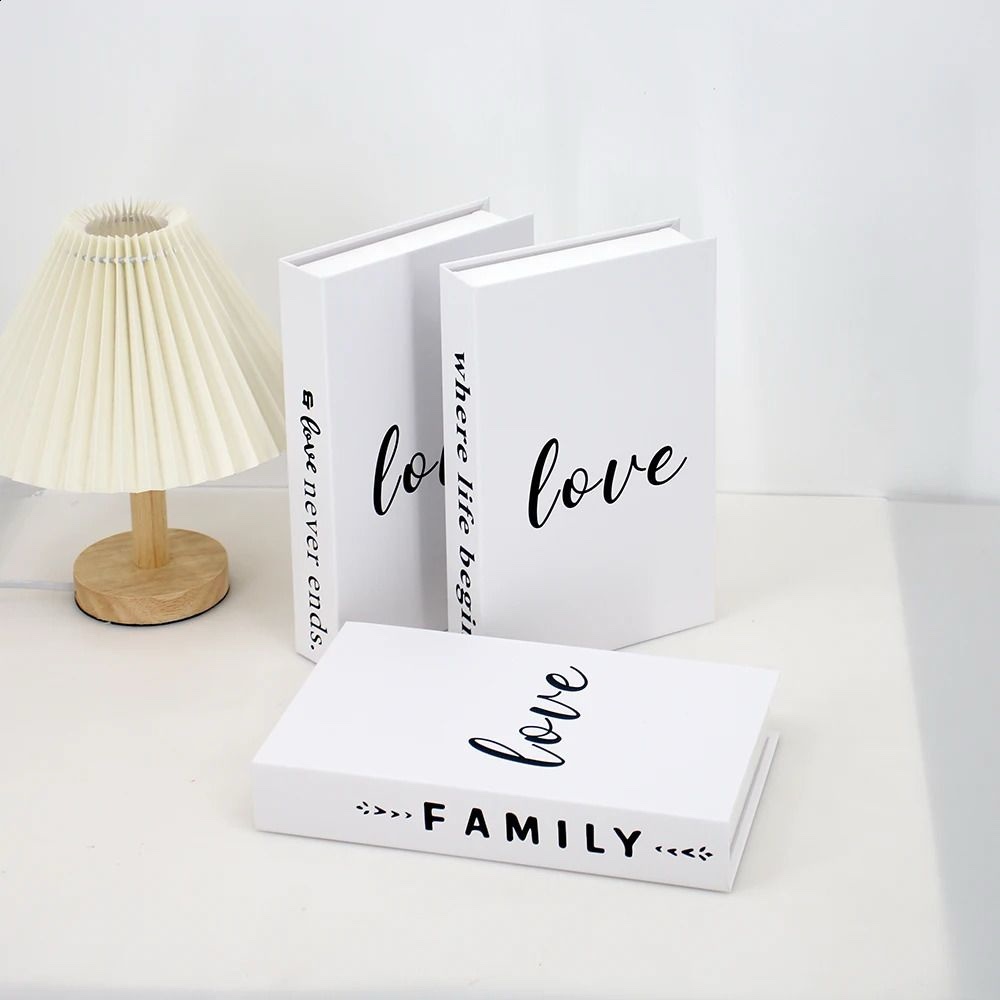Set of 3 Decorative Books for Home Decor, Faux Books for Decoration, Fake Books Book Decor for Living Room Coffee Table (Family) - Image 2