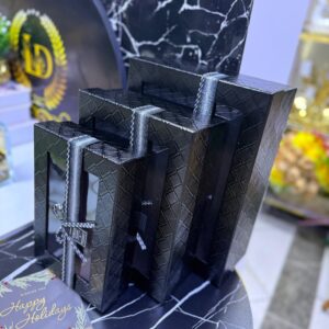 Gift Boxes with Lids, Set of 3 Black Gift Boxes with Ribbon, Assorted Gift Boxes, Sturdy and Pre-Wrapped Gift Box