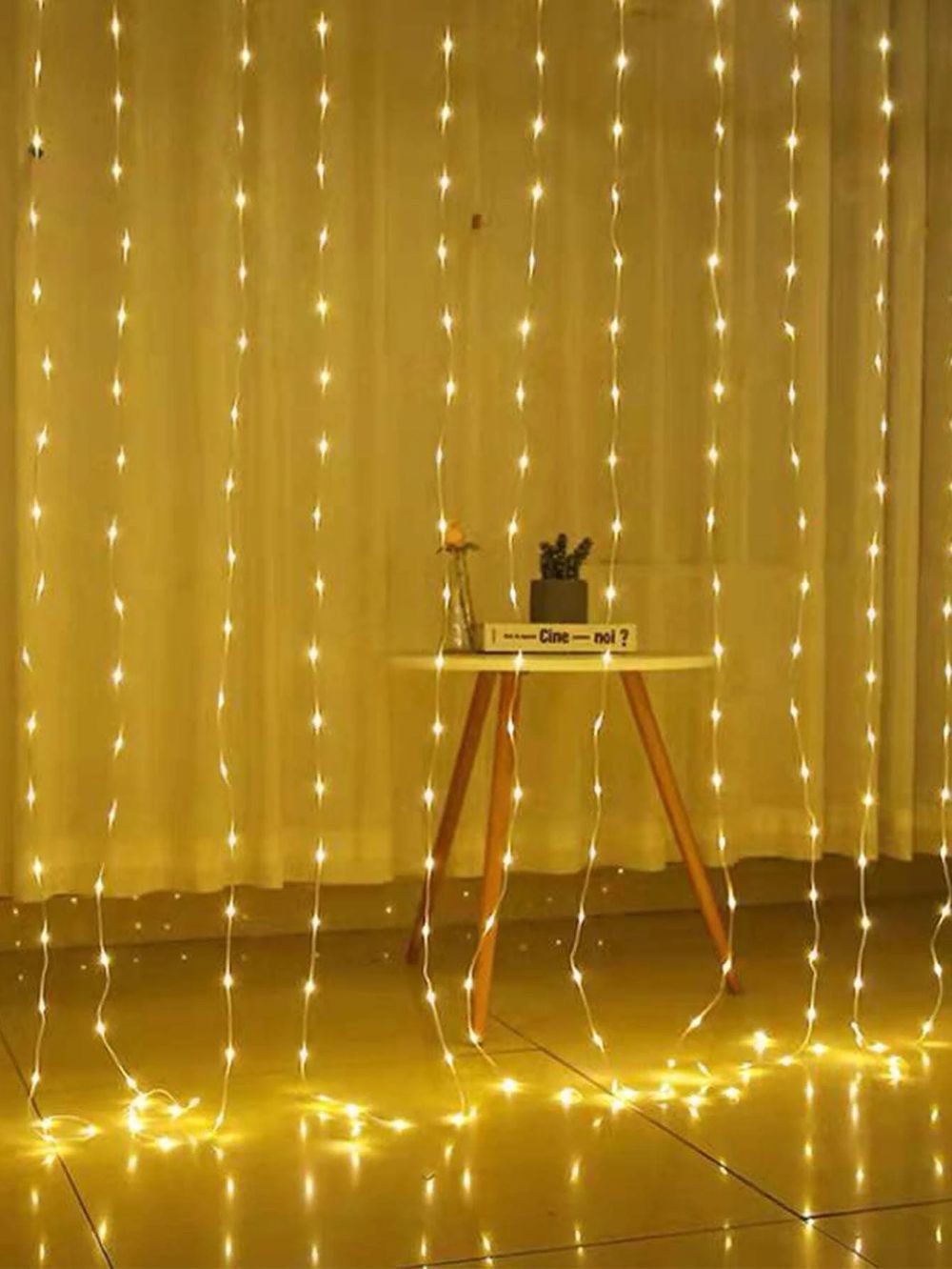3M by 3M Curtain Lights with Remote Control and Hanging Hooks for Bedroom, LED Hanging String Light Outdoor, Fairy Curtain Lights Indoor for Christmas, Dorm, Wall, Backdrop, Window, Wedding, Party, Birthday Decor, Warm White - Image 2