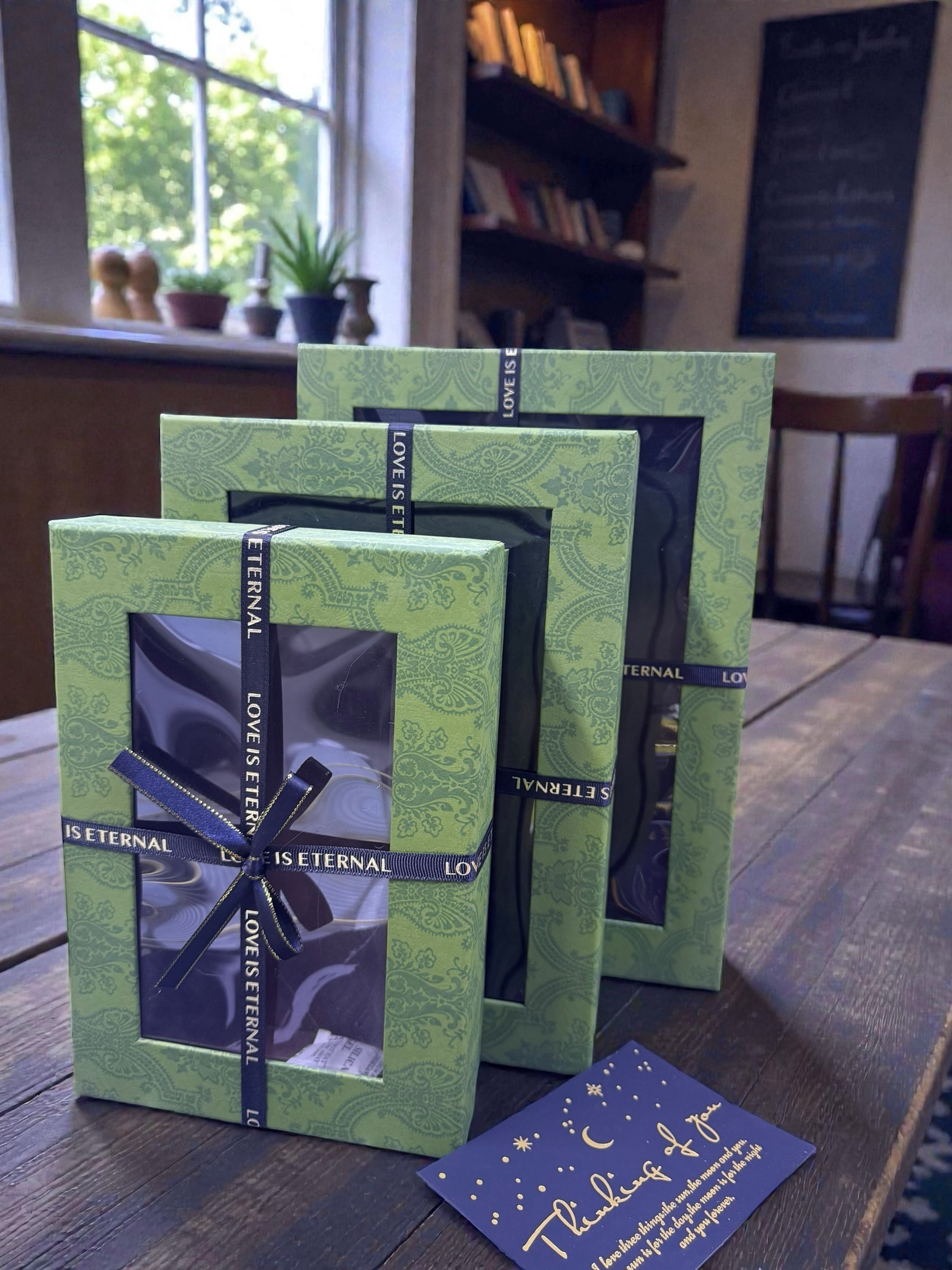 3 pc Gift Boxes Rectangular with Window Green Color Premium Quality Paper Perfect Packaging for Gifts Jewelry Christmas Birthdays Weddings Holidays Eco-Friendly Reusable Box - Image 3