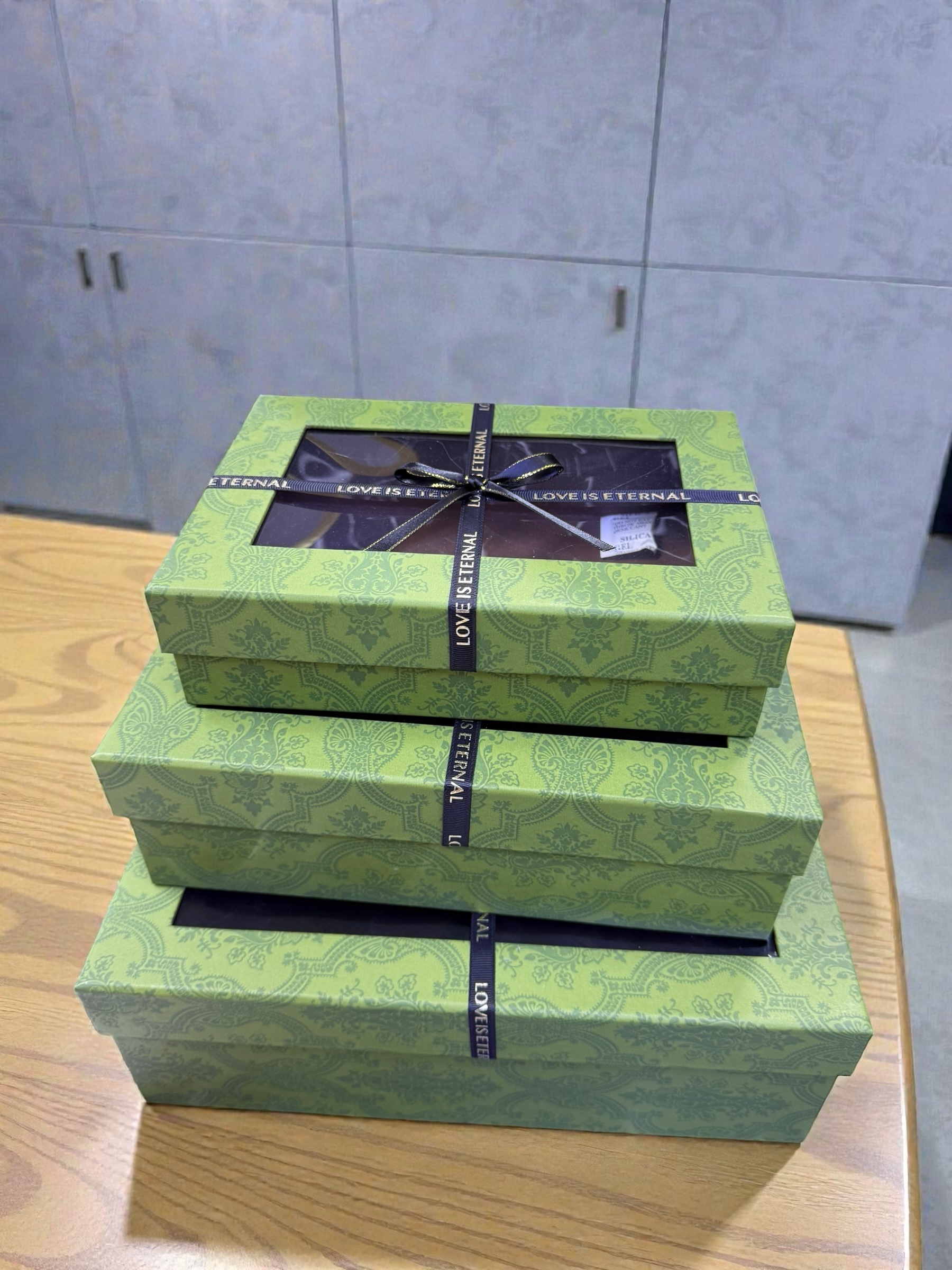 3 pc Gift Boxes Rectangular with Window Green Color Premium Quality Paper Perfect Packaging for Gifts Jewelry Christmas Birthdays Weddings Holidays Eco-Friendly Reusable Box - Image 4