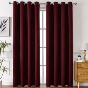 Luxury textured High Grade Full 2 Curtains with a Sheer - Maroon
