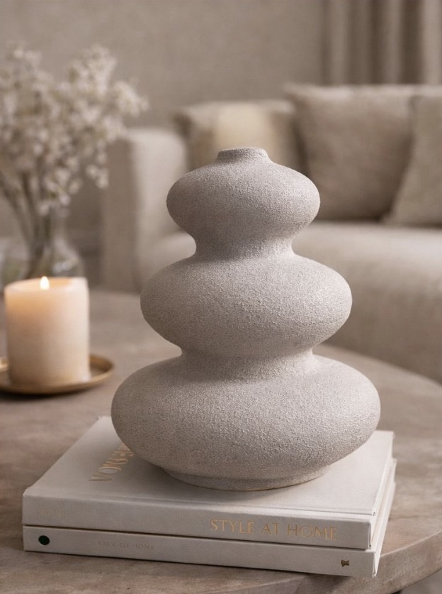 Stone Petal Vase Vase for Modern Home Decor, Flower Vases for Aesthetic Room Decor,Boho Decor Wedding Dinner Table Party Office Centerpiece Table Decorations Gray - Image 4
