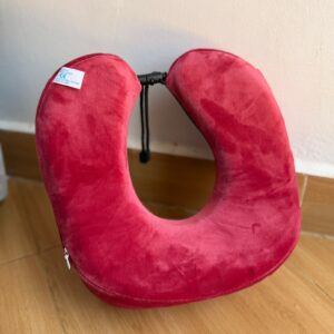 Ergonomic Neck Pillow Memory Foam Travel Compressible - Maroon