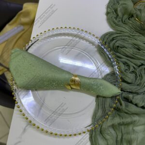 Dining Napkins Damask Cloth Napkin, Washable Napkins with Hemmed Edges 20"X20" , Reusable Napkins for Xmas, Weddings, Banquet, Festival Celebration (Sage Green)
