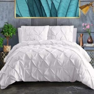 Pinch Pleat Cross Pintuck Duvet Cover set 6*7 1 duvet cover 2 Pillow cases White Gray Blue Black Pink Navy Blue
