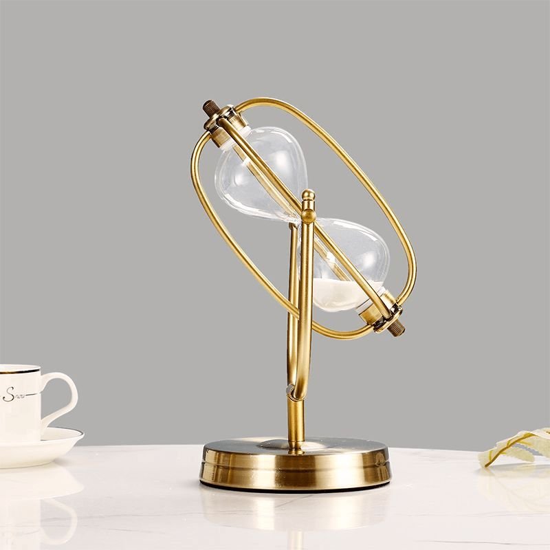Rotating Brass Hourglass Timer – Vintage Sand Clock Decor | Luxury Home Decor Keny - Image 2