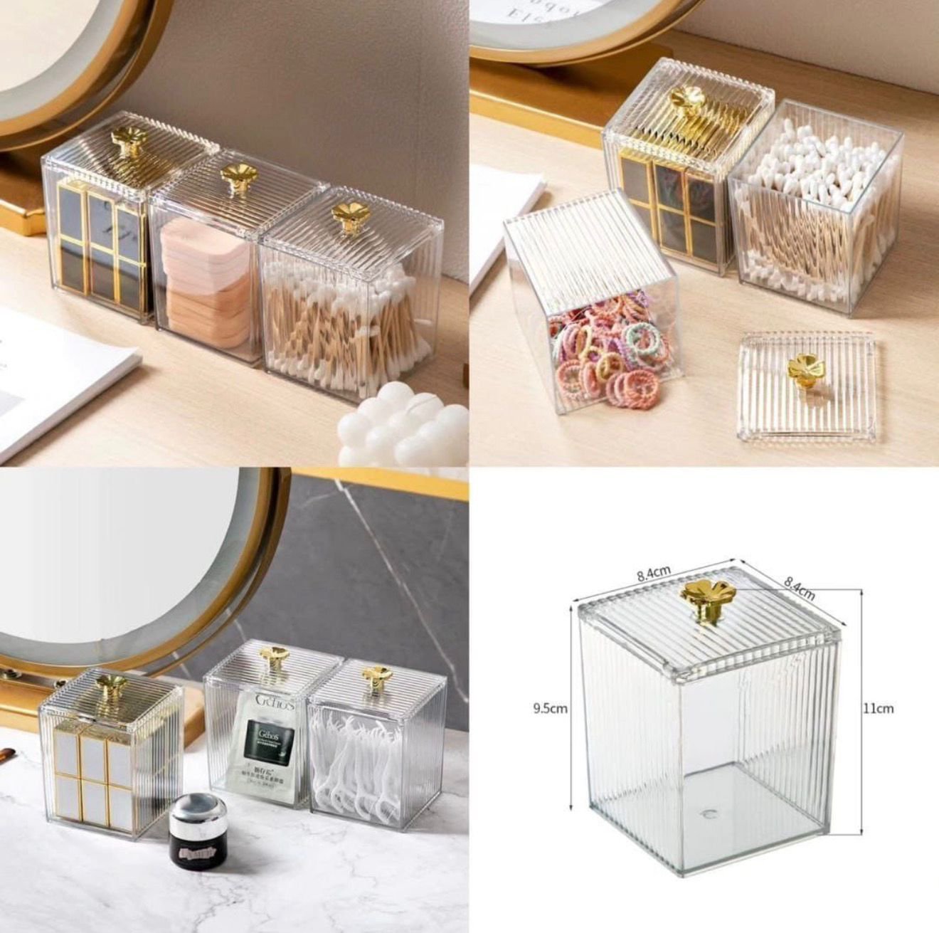 Acrylic Storage Box – Small Organizer for Cotton Swabs & Makeup | Vanity Storage Kenya - Image 5