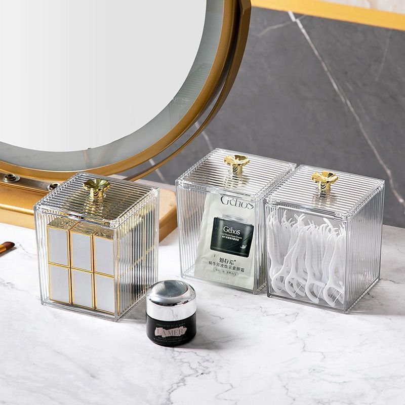 Acrylic Storage Box – Small Organizer for Cotton Swabs & Makeup | Vanity Storage Kenya - Image 2