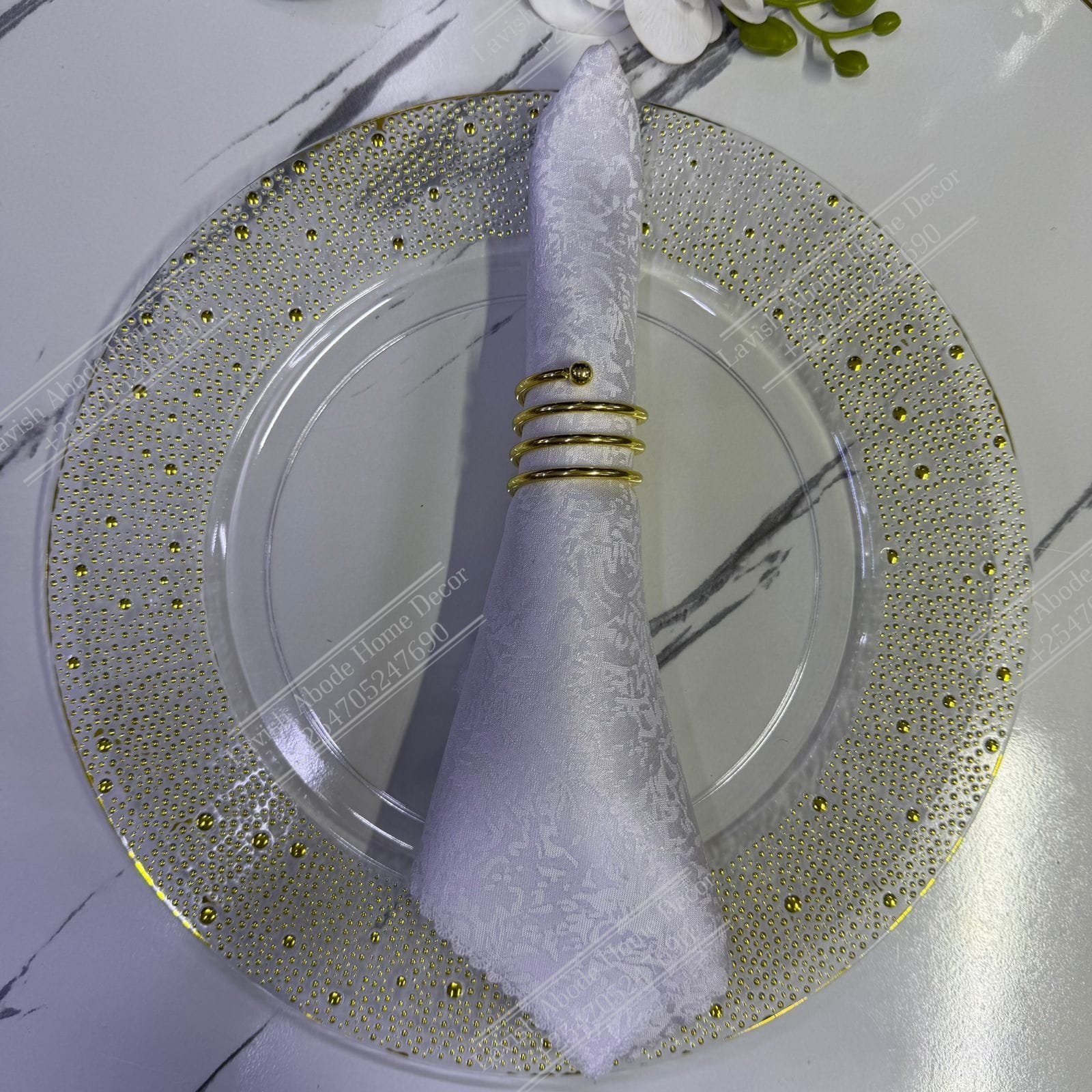 White Damask Cloth Dining Napkins 20×20 – Reusable & Washable | Table Decor Kenya