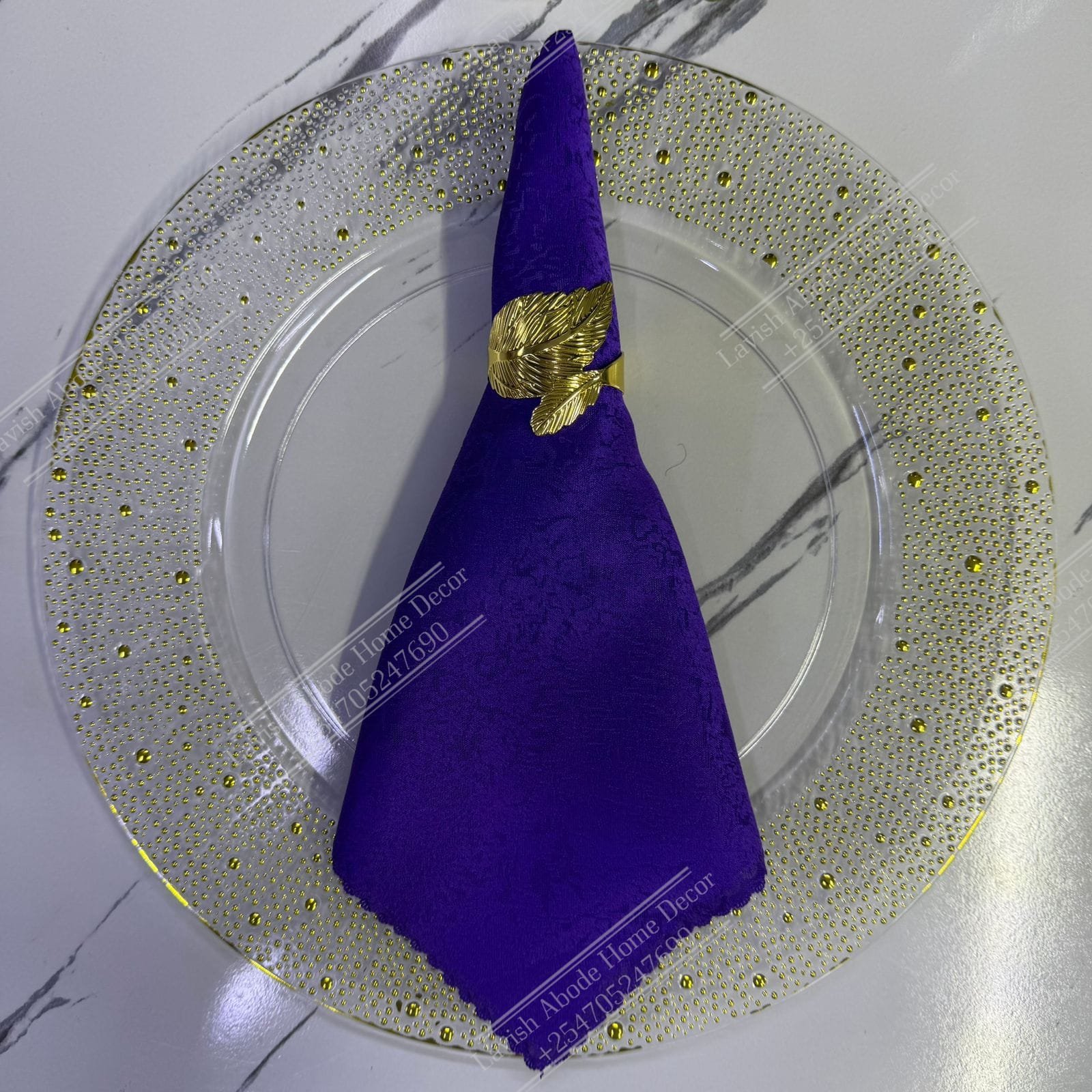 Purple Damask Cloth Dining Napkins 20×20 – Reusable & Washable | Table Decor Kenya