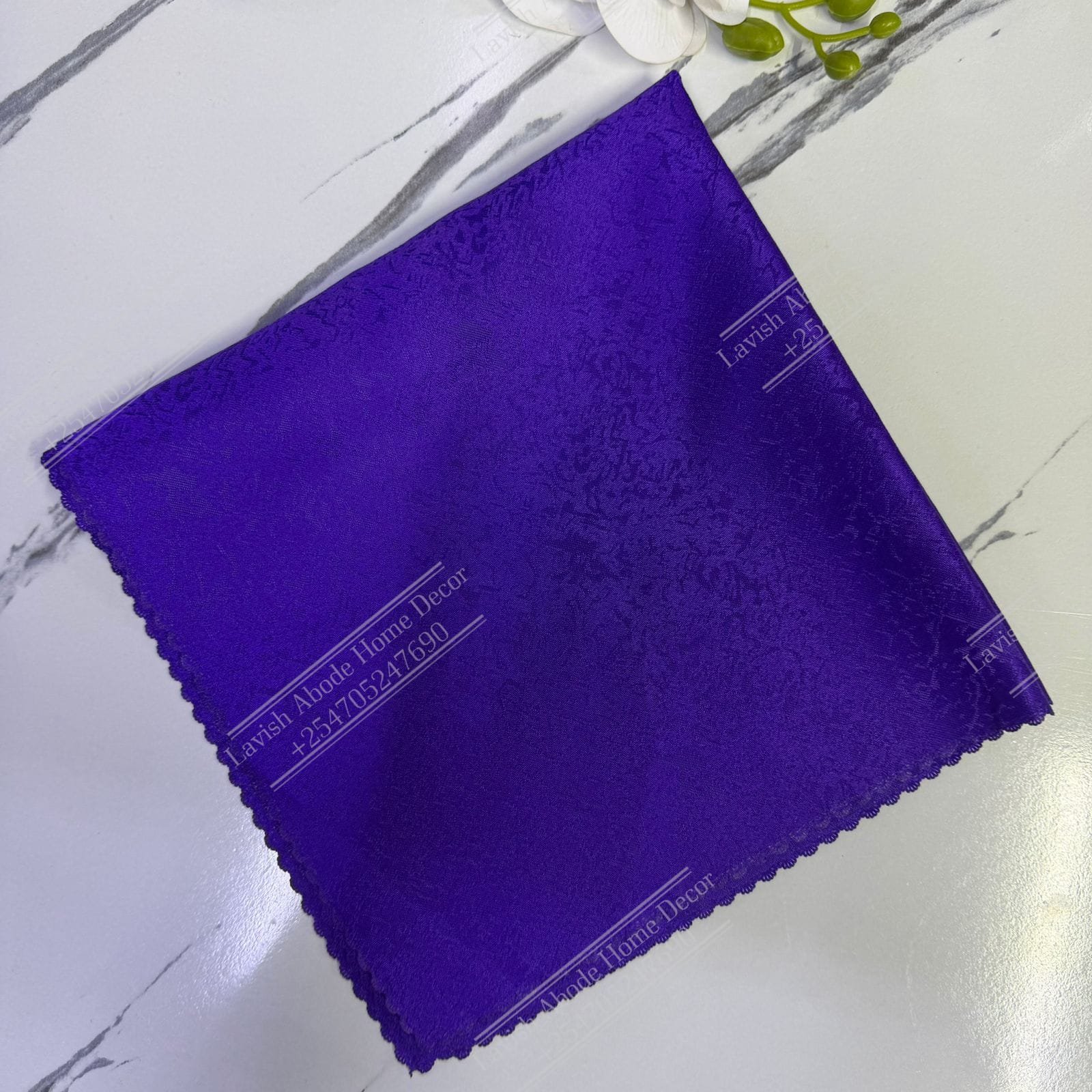 Purple Damask Cloth Dining Napkins 20×20 – Reusable & Washable | Table Decor Kenya - Image 2