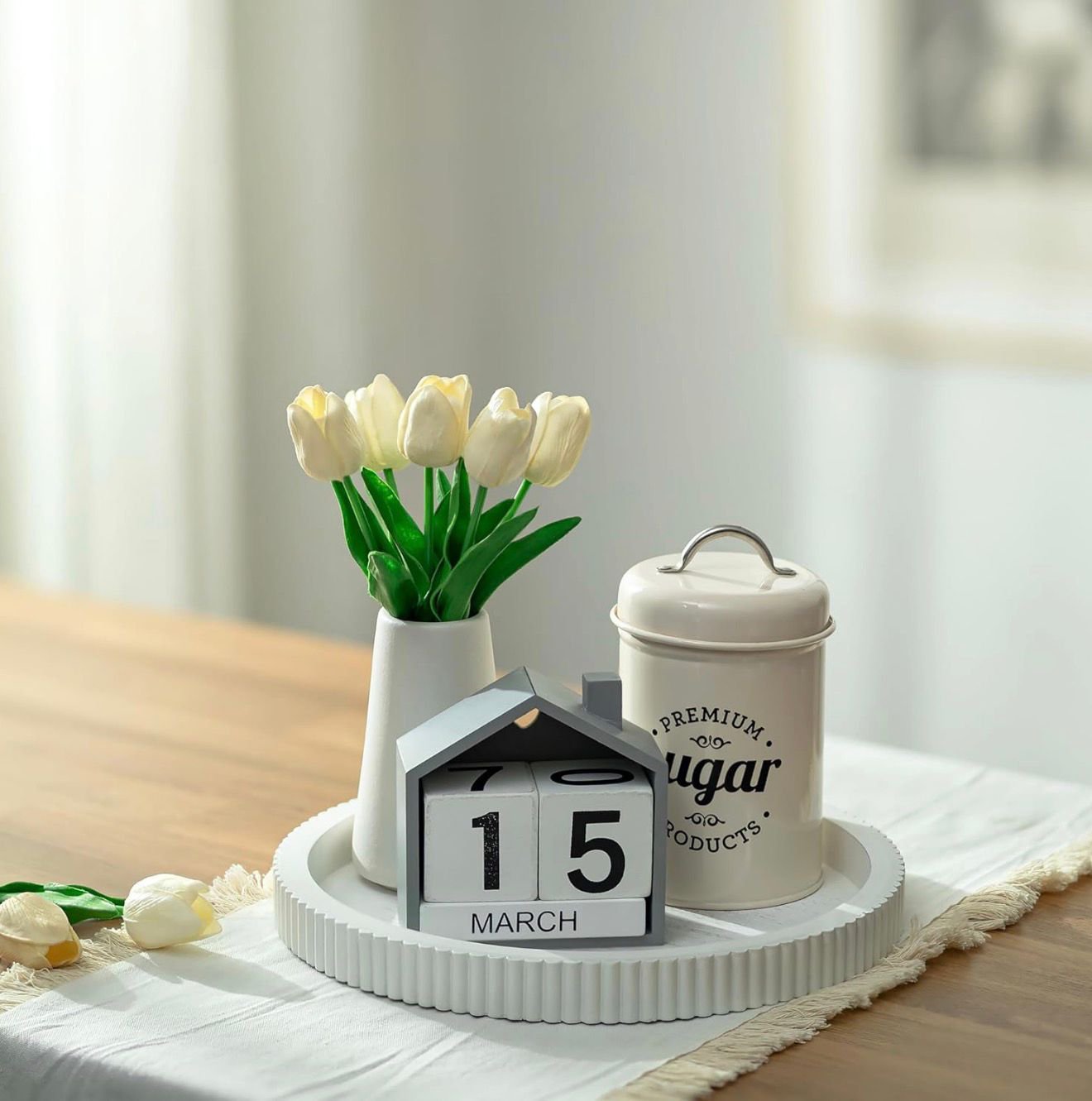 White Round Resin Centerpiece Tray – Modern Decorative Accent | Home Decor Kenya - Image 6