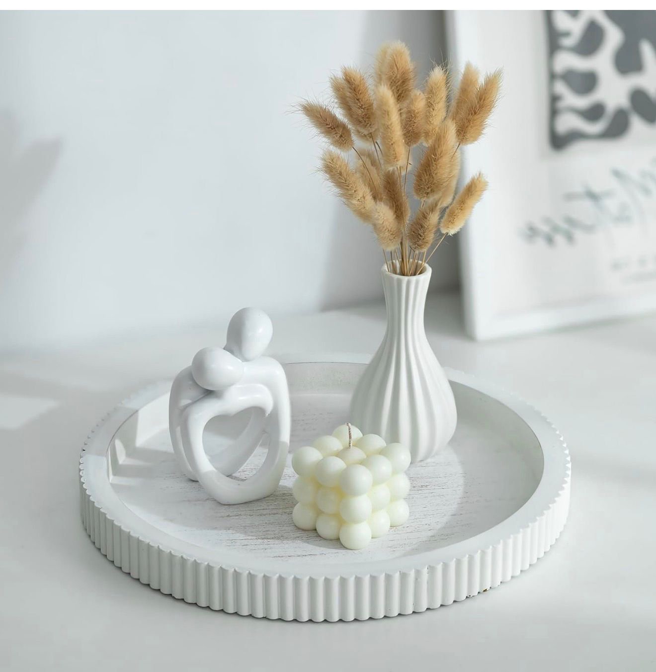 White Round Resin Centerpiece Tray – Modern Decorative Accent | Home Decor Kenya - Image 4