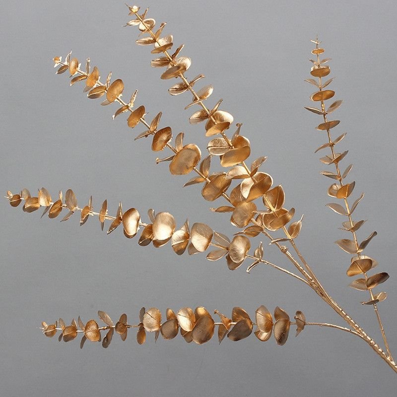 Long Gold Eucalyptus Artificial Stems – Decorative Floral Accent | Home Decor Kenya