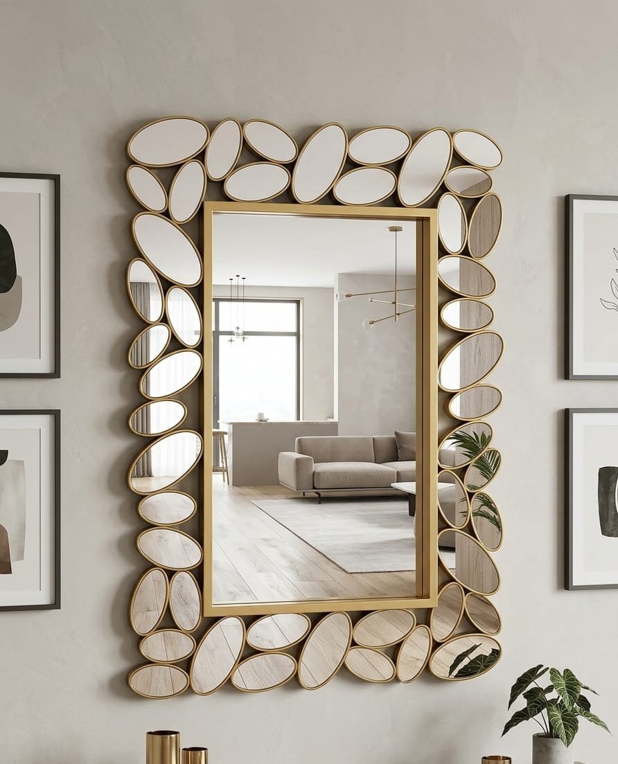 Luxury Gold Decorative Mirror 74×57cm – Elegant Wall Accent | Home Decor Kenya