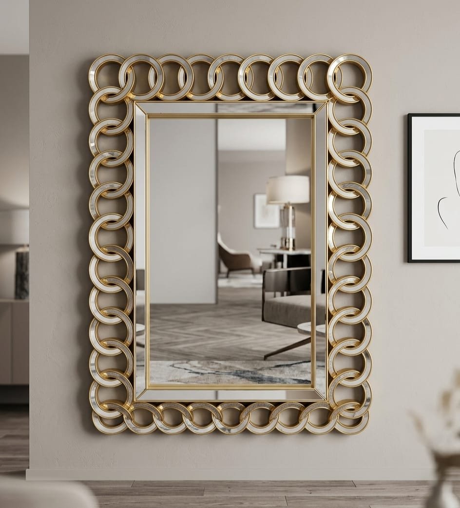 Luxury Gold Decorative Mirror 74×57cm – Elegant Wall Accent | Home Decor Kenya