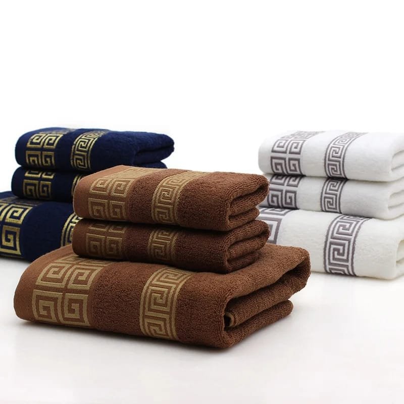 3-Piece 100% Cotton Bath Towel Set – Soft, Absorbent & Quick-Dry Towels | Bathroom Essentials Kenya - Image 2