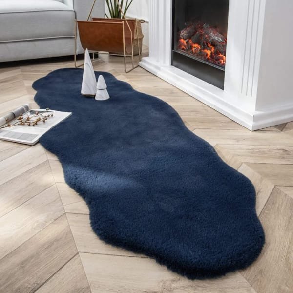 Ultra Soft Rabbit Fur Carpet (60×180cm) – Plush Irregular Bedside Rug | Home Decor Kenya