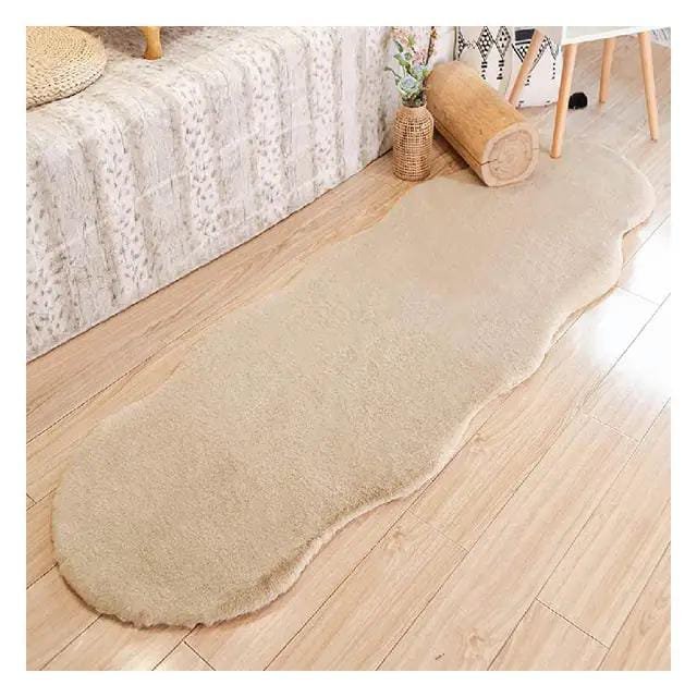 Ultra Soft Rabbit Fur Carpet (60×180cm) – Plush Irregular Bedside Rug | Home Decor Kenya