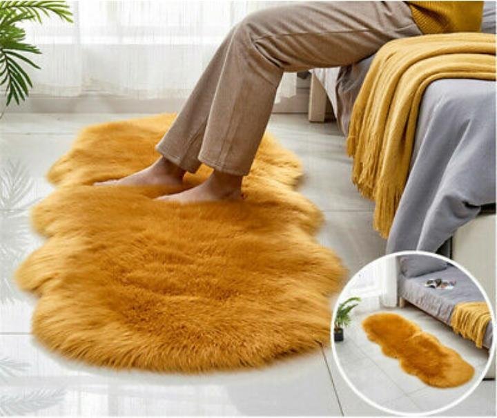 Faux Fur Carpet (60×180cm) – Soft Irregular Bedside Rug | Modern Home Decor Kenya