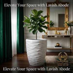 White Wave-Design Fibre Planter Pot – Sculpted Textured Finish for Modern Interiors | Planter Pots Kenya