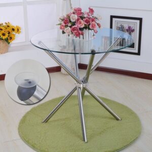 Round Tempered Glass Dining Table with Chrome Pedestal Base – Modern Dining Furniture Kenya