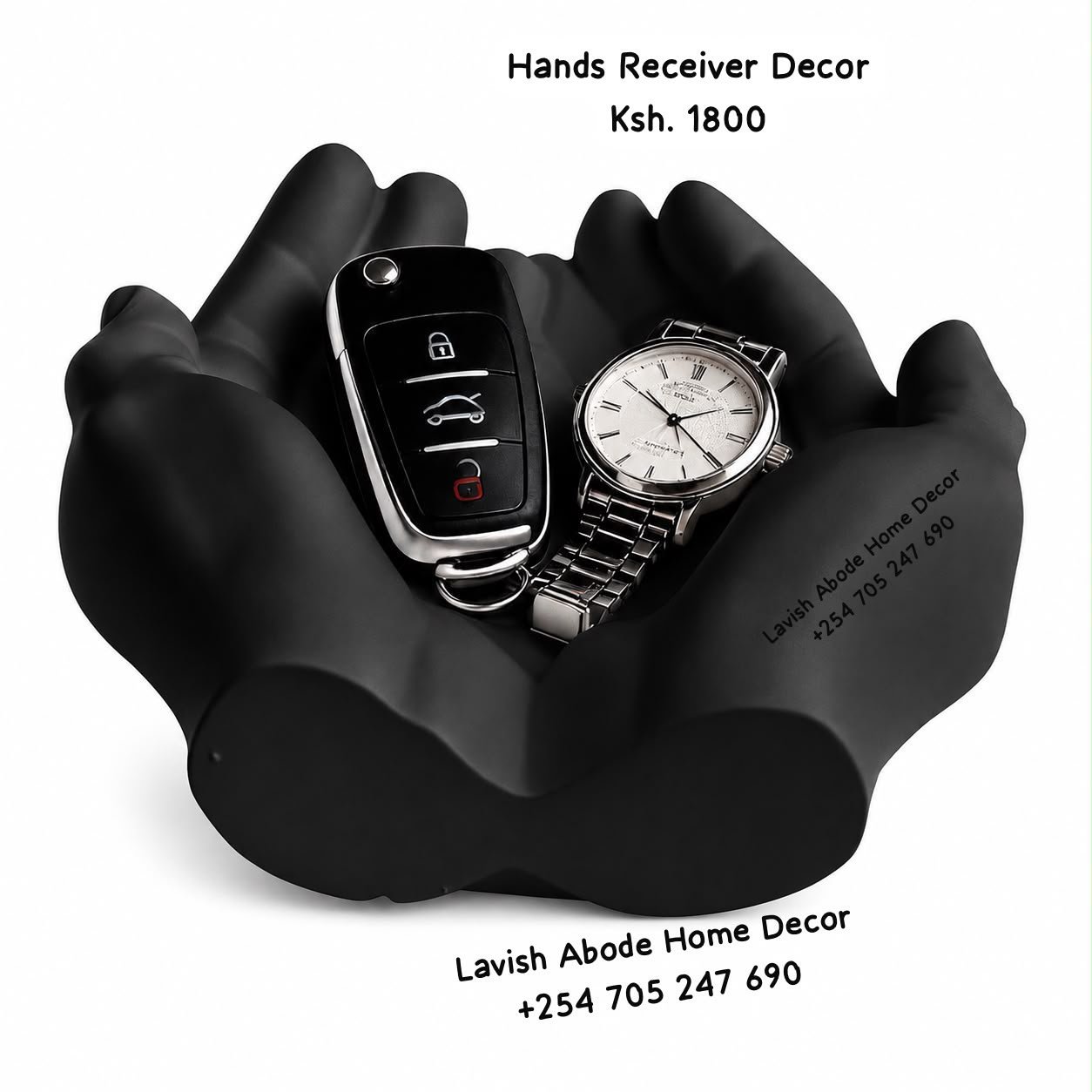 Black Hands Receiver Decor – Modern Key, Watch & Jewellery Holder | Home Accessories Kenya