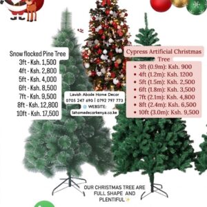 Artificial Christmas Trees Kenya – Snow Flocked and Green Cypress Christmas Trees