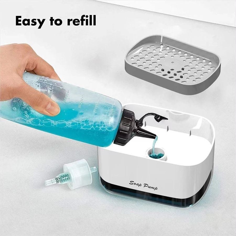 Dishwashing Soap Dispenser with Sponge Holder Kenya – Kitchen Sink Organizer - Image 2