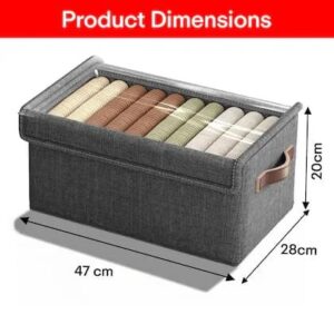 Foldable Clothes Organizer 27L Kenya – Dustproof Storage Box with Transparent Cover