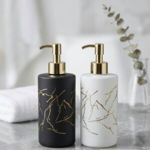 Ceramic Soap Dispenser 400ml Kenya – Gold Pump Lotion and Hand Soap Dispenser