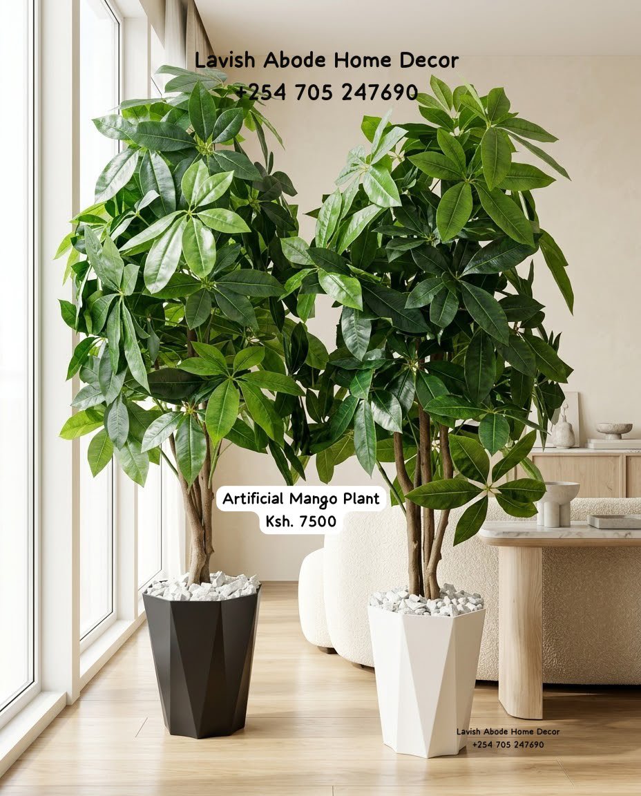 Artificial Mango Plant with Pot and Pebbles Kenya – Realistic Faux Indoor Tree