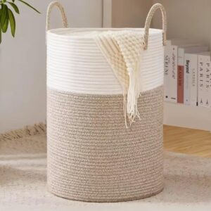 Decorative Woven Laundry Basket Kenya – Cotton Rope Storage Hamper with Handles