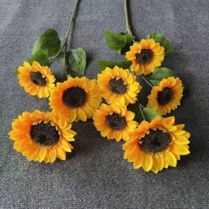 Artificial Sunflower Stem Kenya – 3-Flower Faux Sunflower for Home Decor