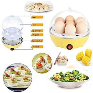 Electric 7-Egg Poacher Kenya – 7-Piece Egg Boiler in White, Yellow and Pink