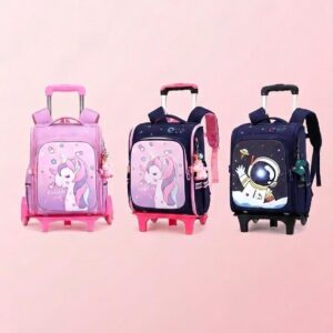 Rolling Trolley School Bag Kenya – Waterproof Wheeled Backpack with Large Storage Capacity