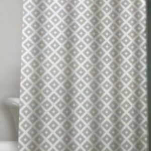 Nordic Silver Shower Curtain Kenya – Waterproof PEVA Curtain with 12 Hooks