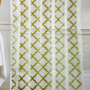 Nordic Gold Shower Curtain Kenya – Waterproof PEVA Curtain with 12 Hooks